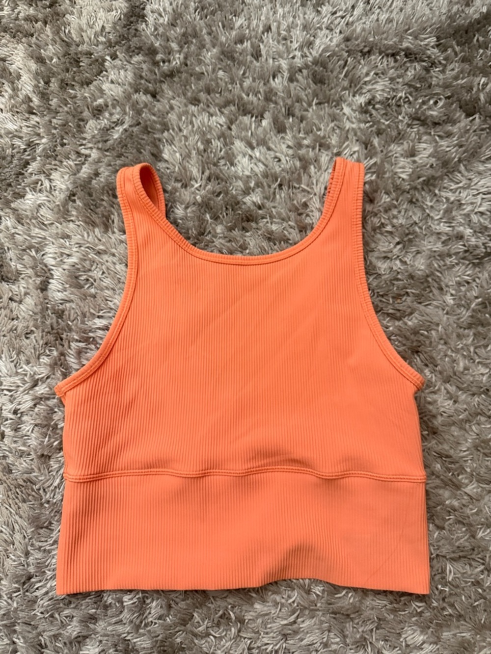 lululemon athletica Orange Ribbed Cropped Tank